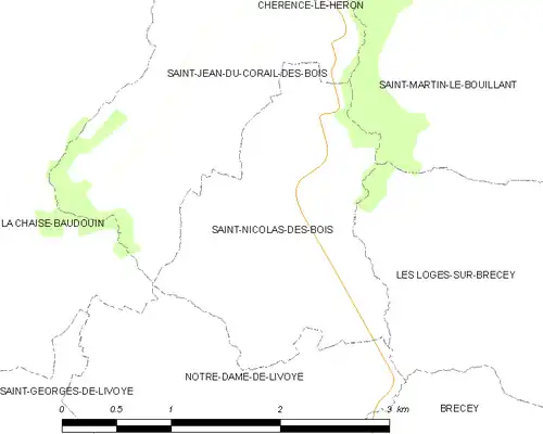 Detailkaart van de gemeente