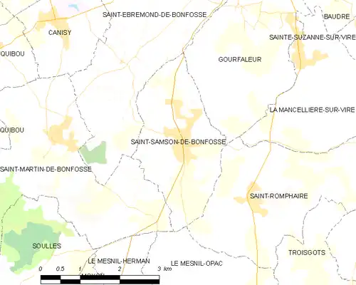 Detailkaart van de gemeente