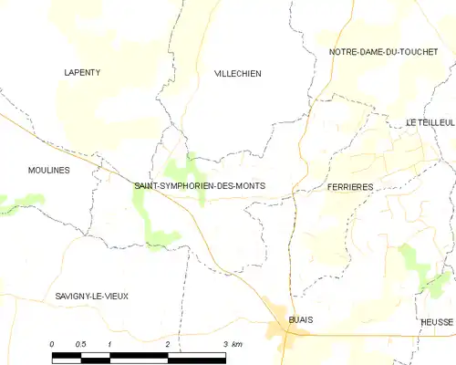 Detailkaart van de gemeente