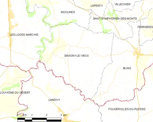 Detailkaart van de gemeente