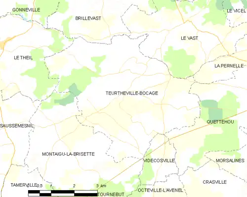 Detailkaart van de gemeente