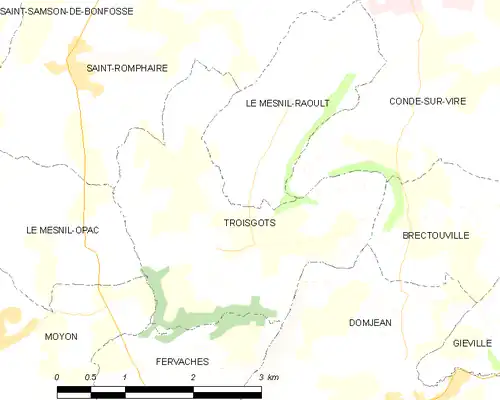 Detailkaart van de gemeente