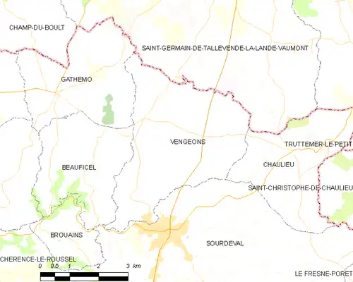 Detailkaart van de gemeente