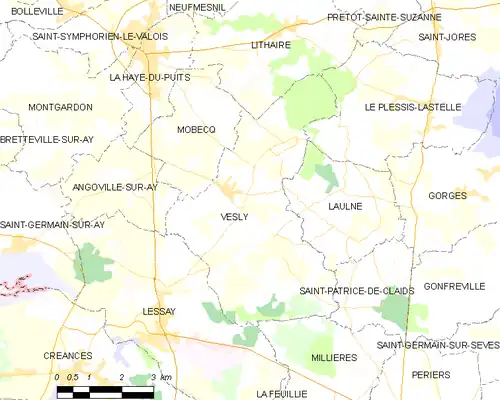 Detailkaart van de gemeente