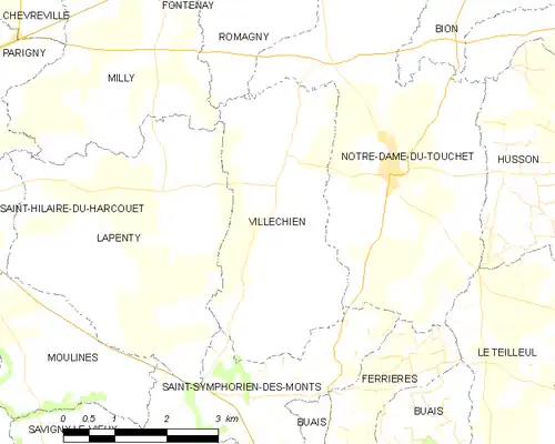 Detailkaart van de gemeente