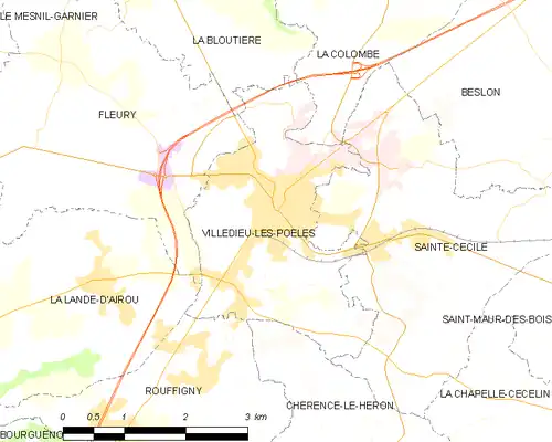 Detailkaart van de gemeente