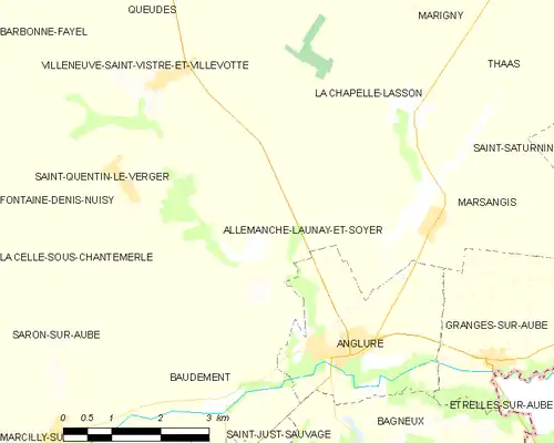 Detailkaart van de gemeente