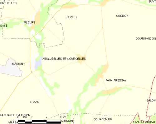 Detailkaart van de gemeente