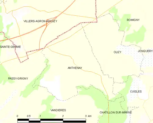 Detailkaart van de gemeente