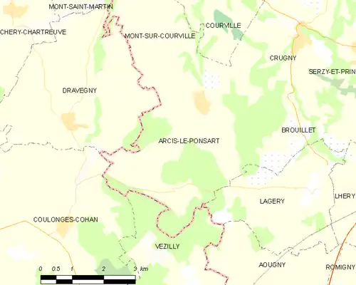 Detailkaart van de gemeente