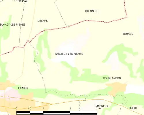 Detailkaart van de gemeente