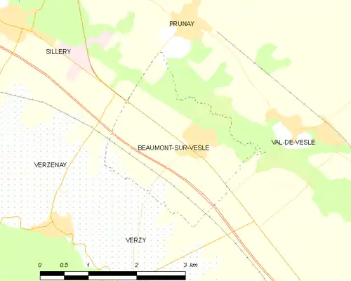 Detailkaart van de gemeente