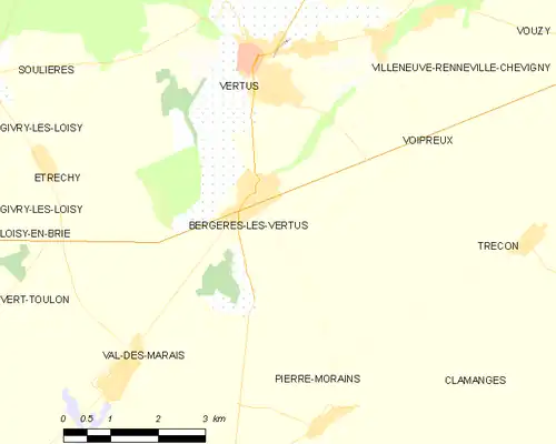 Detailkaart van de gemeente