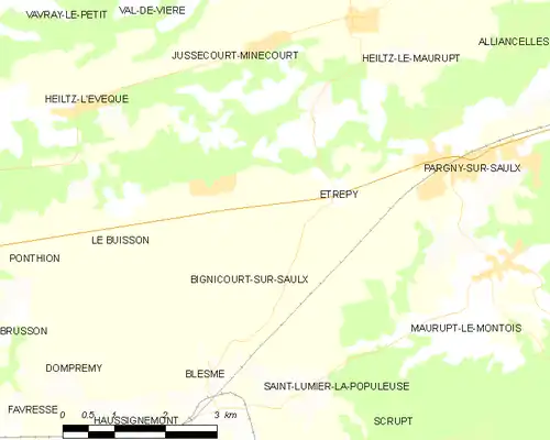 Detailkaart van de gemeente