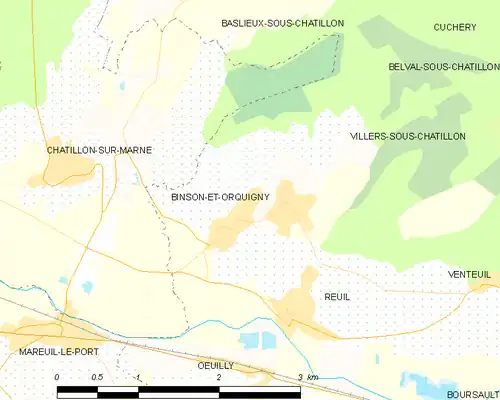 Detailkaart van de gemeente
