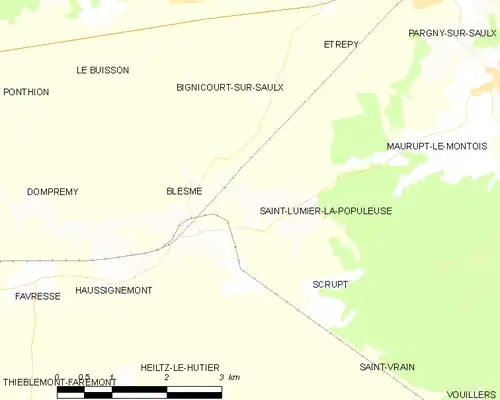 Detailkaart van de gemeente