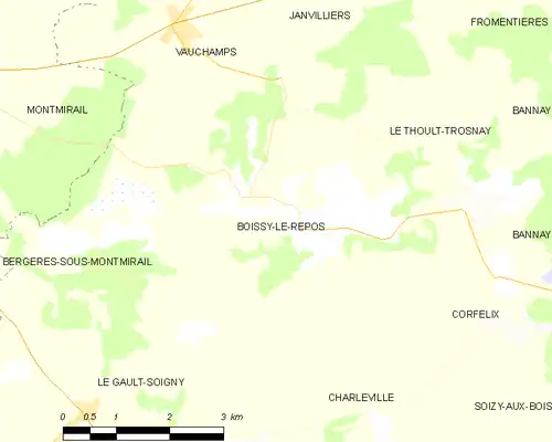 Detailkaart van de gemeente