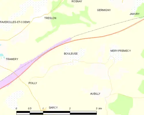 Detailkaart van de gemeente