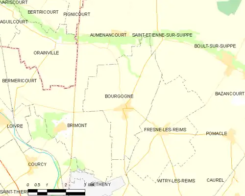 Detailkaart van de gemeente