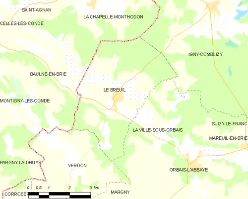 Detailkaart van de gemeente