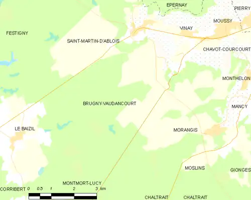 Detailkaart van de gemeente