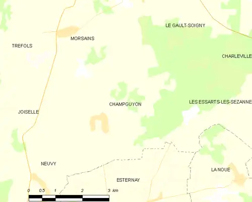 Detailkaart van de gemeente