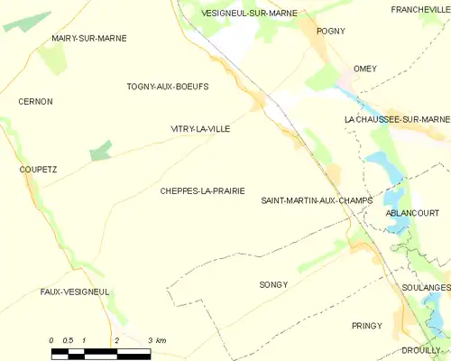 Detailkaart van de gemeente