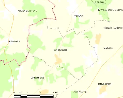 Detailkaart van de gemeente