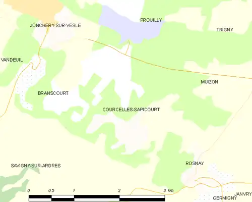 Detailkaart van de gemeente