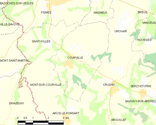 Detailkaart van de gemeente