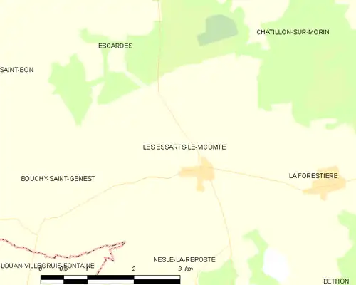 Detailkaart van de gemeente