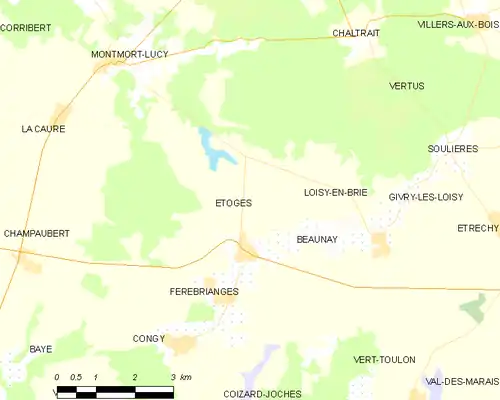 Detailkaart van de gemeente