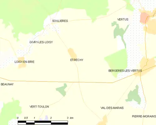 Detailkaart van de gemeente