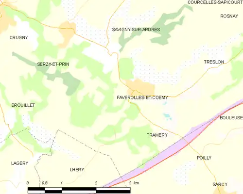 Detailkaart van de gemeente