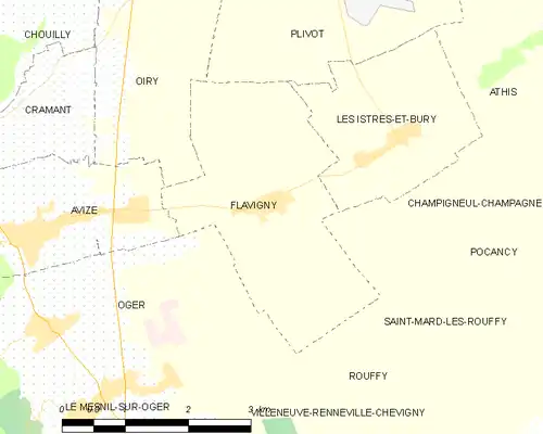 Detailkaart van de gemeente