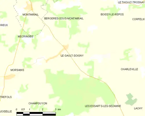 Detailkaart van de gemeente