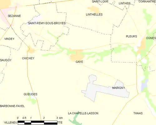 Detailkaart van de gemeente