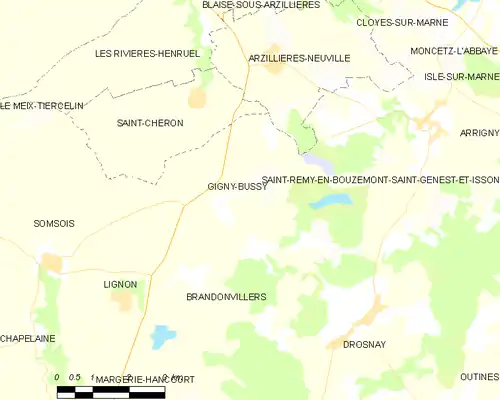 Detailkaart van de gemeente