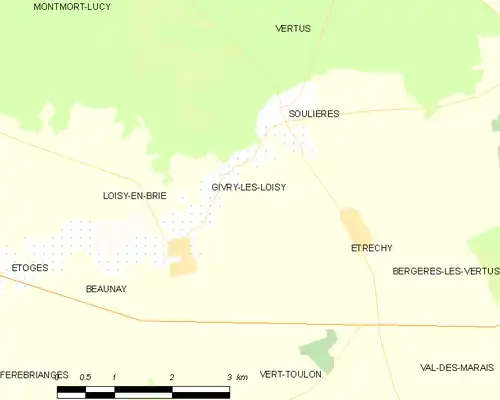 Detailkaart van de gemeente