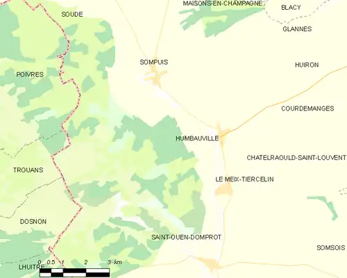 Detailkaart van de gemeente