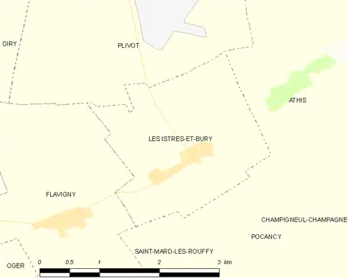 Detailkaart van de gemeente