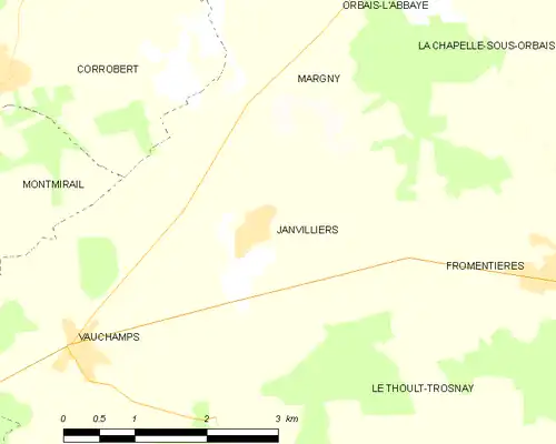 Detailkaart van de gemeente