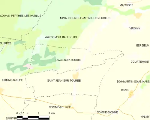 Detailkaart van de gemeente