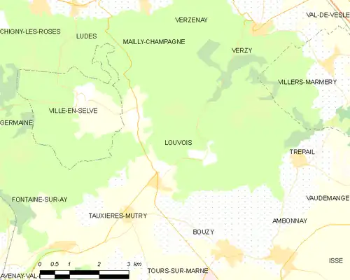 Detailkaart van de gemeente