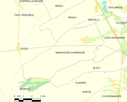 Detailkaart van de gemeente