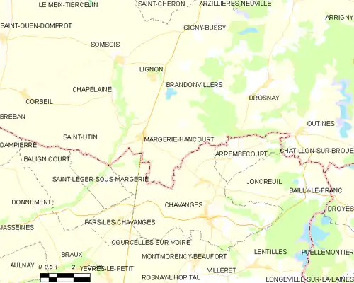 Detailkaart van de gemeente