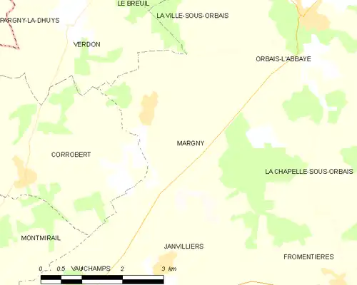 Detailkaart van de gemeente