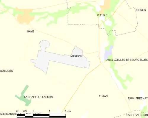 Detailkaart van de gemeente