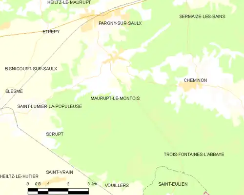 Detailkaart van de gemeente