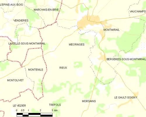 Detailkaart van de gemeente